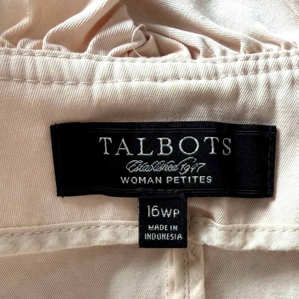 Talbots Peach Pink Ruffle Jacket Blazer 16WP Cottagecore Romantic Chic Plus Size - Picture 8 of 8